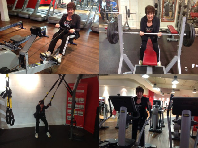 Marie Hemming working out in the gym